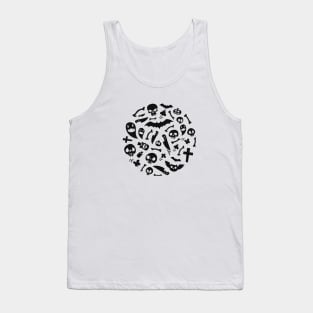 Halloween Black Symbols Pattern Tank Top